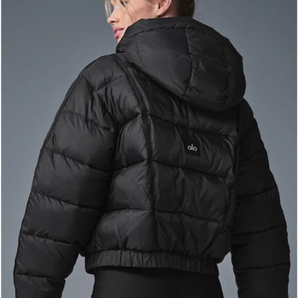 ALO Aspen Love Puffer Jacket Black - L - Picture 4 of 6